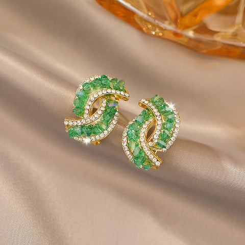 Aretes de Cristal tipo Esmeralda Colombiana+🎁GRATIS Cajita de regalo - Edición Limitad con 50% DCTO