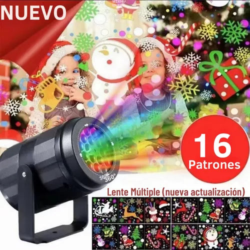 Proyector LED Navideño Impermeable de 16 Diseños - Bajo consumo de energía